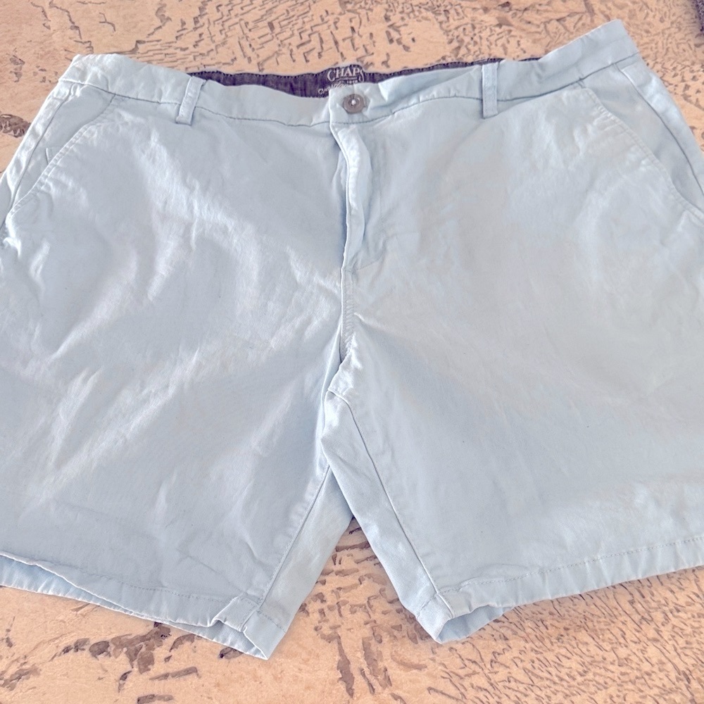 Chaps Sky Blue Men's Flat Front Shorts